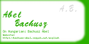 abel bachusz business card