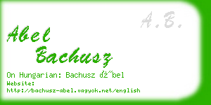 abel bachusz business card